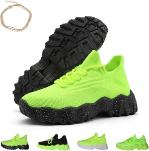 2024 Summer Lace Up Low Top Slip On Sneakers, Lightweight Mesh Running Shoes, Women's Comfortable Breathable Knitted Sneakers