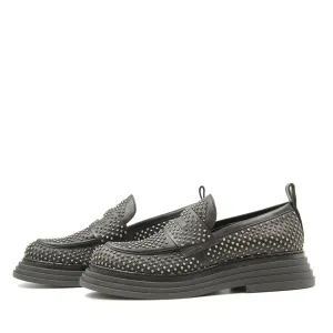 9061 Black Women's Leather Penny Loafers
