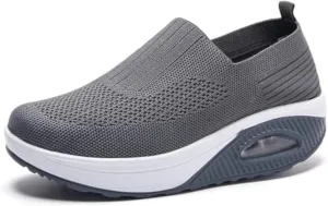 Aceptolcom Women Orthopedic Sneakers Walking Shoes,Mesh Breathable Arch Support Slip-on Light Air Cushion Orthopedic Sneakers Diabetic Shoes