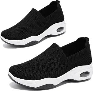 Aceptolcom Women Walking Shoes Sock Sneakers Slip-On Breathable Mesh Trainers Women's Comfortable Casual Ladies Air Cushion Athletic Shoes Running Jogging Shoes