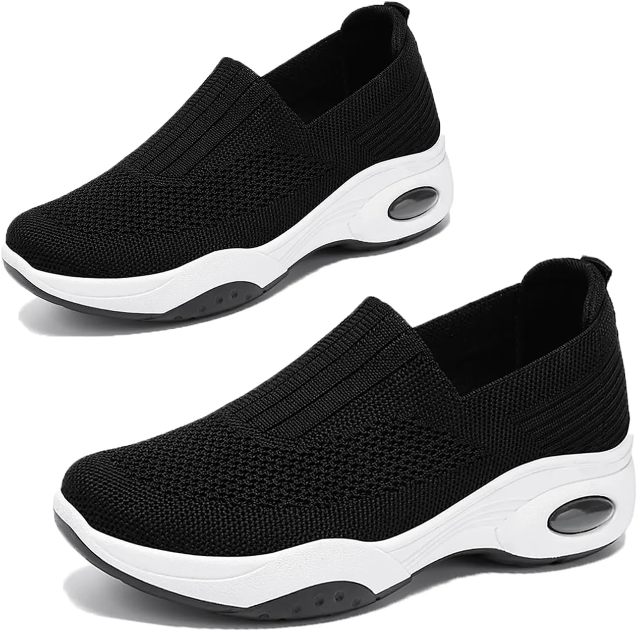 Aceptolcom Women Walking Shoes Sock Sneakers Slip-On Breathable Mesh Trainers Women's Comfortable Casual Ladies Air Cushion Athletic Shoes Running Jogging Shoes