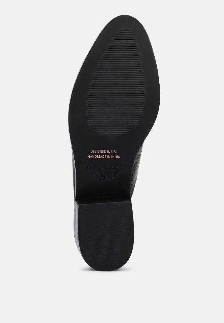 Aksa Chain Embellished Metallic Leather Mules By Ruw