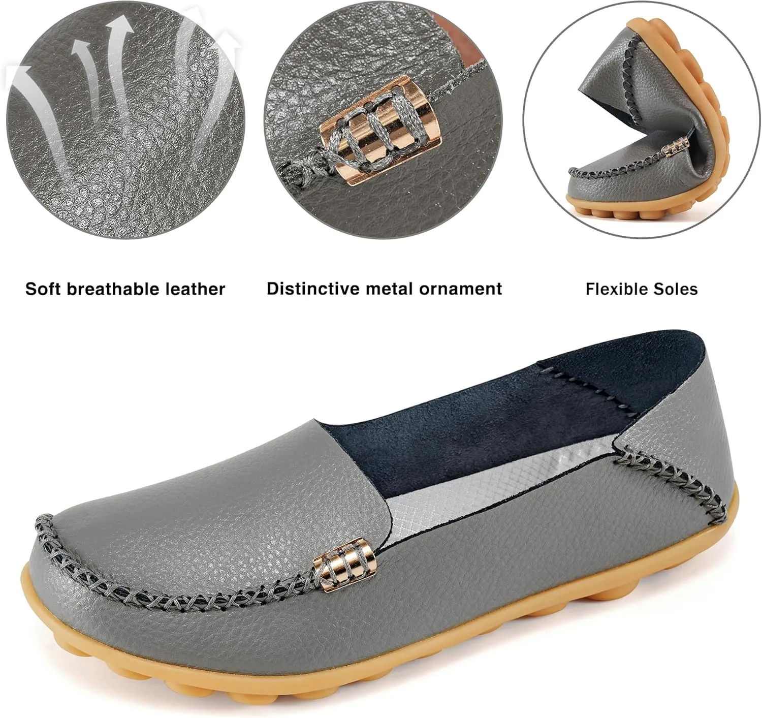 Alicegana Loafers for Women Shoes Casual: Slip on Flat Shoes Ladies Comfortable Dressy Moccasins Driving Penny Loafers