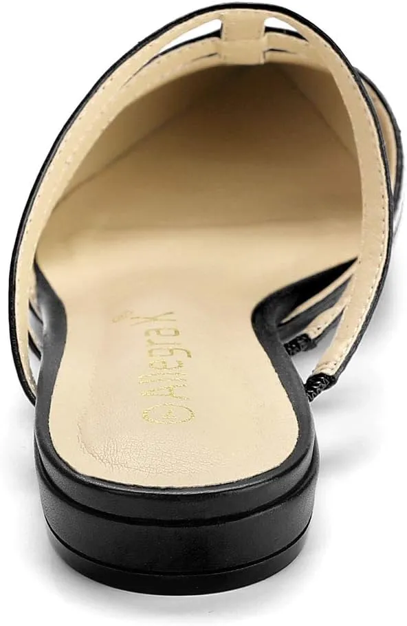 Allegra K Women's Glitter Pointed Toe Flat Mules