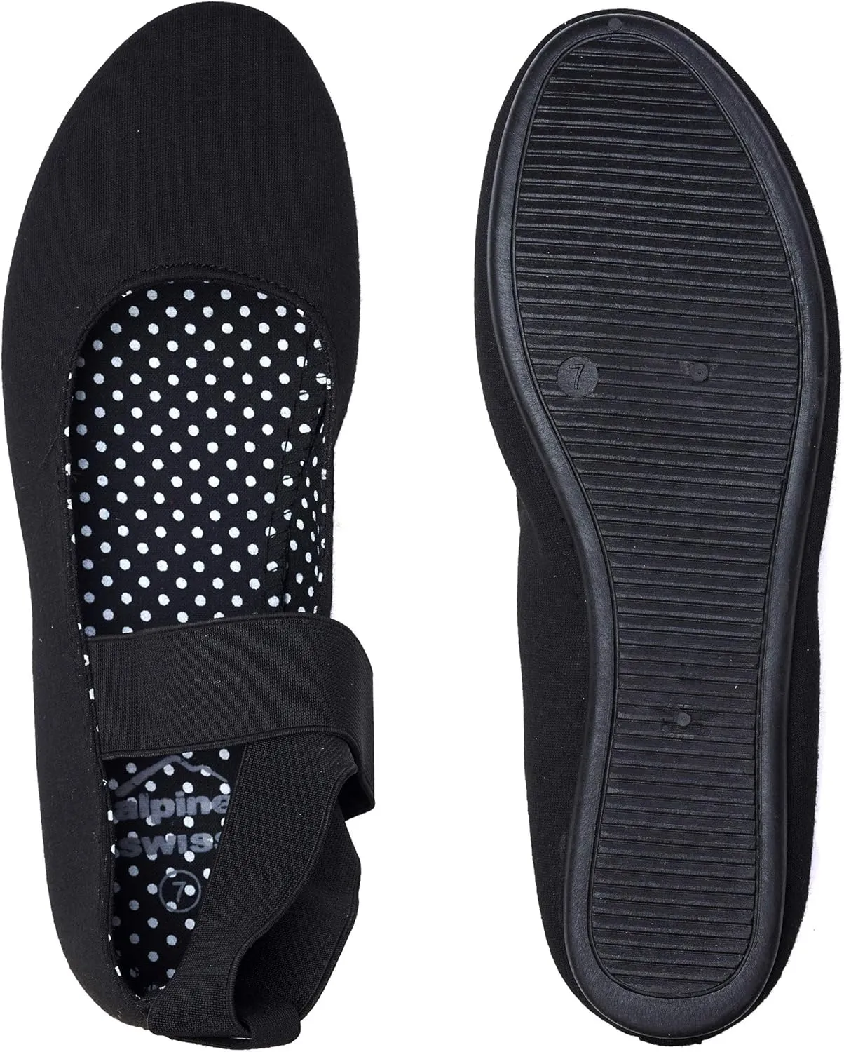 Alpine Swiss Peony Ballet Flats Shoes for Women | Elastic Ankle Strap Flats | Round Closed-Toe | Slip On Loafers | Padded for Comfort | Runs Small