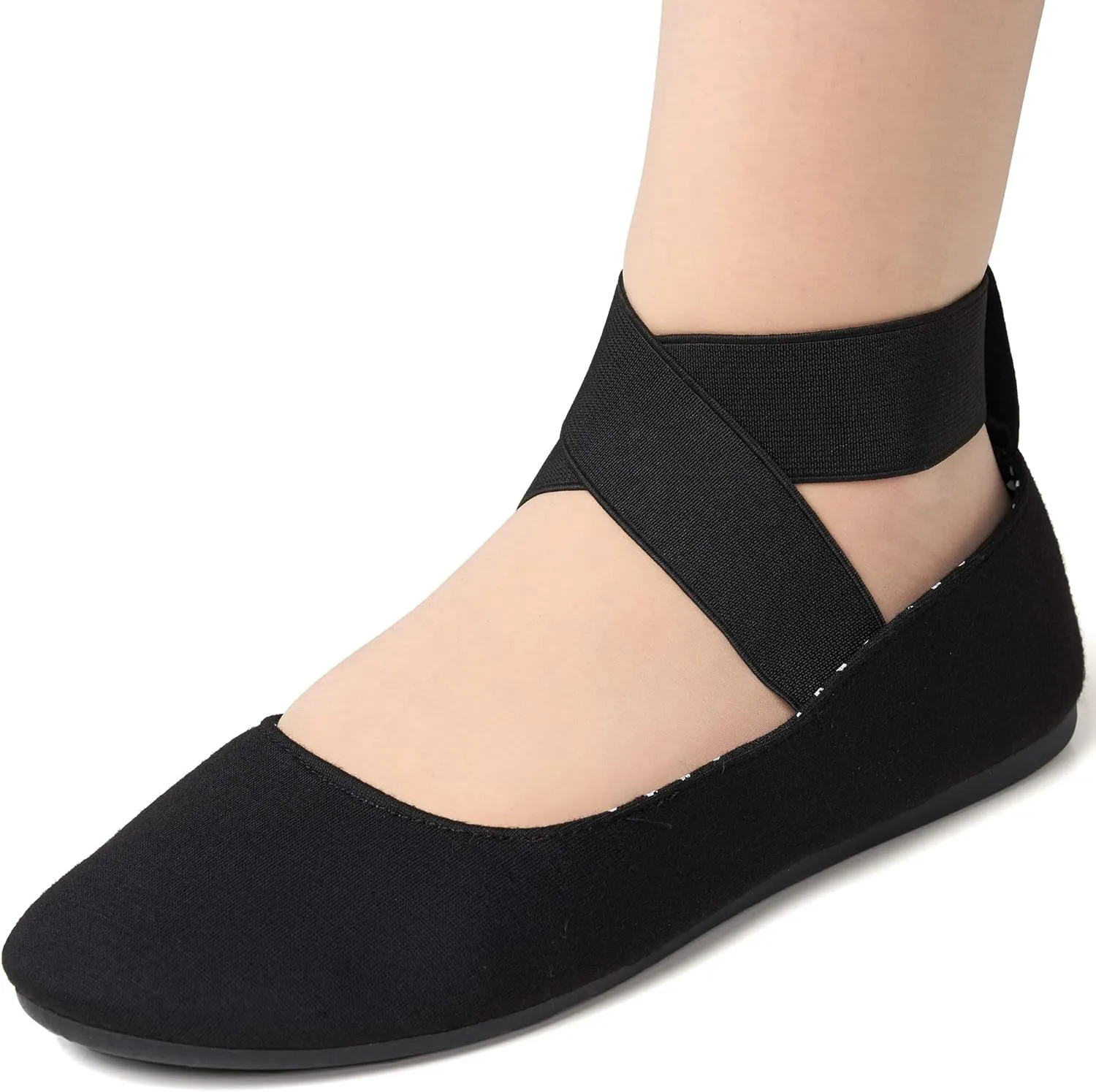 Alpine Swiss Peony Ballet Flats Shoes for Women | Elastic Ankle Strap Flats | Round Closed-Toe | Slip On Loafers | Padded for Comfort | Runs Small
