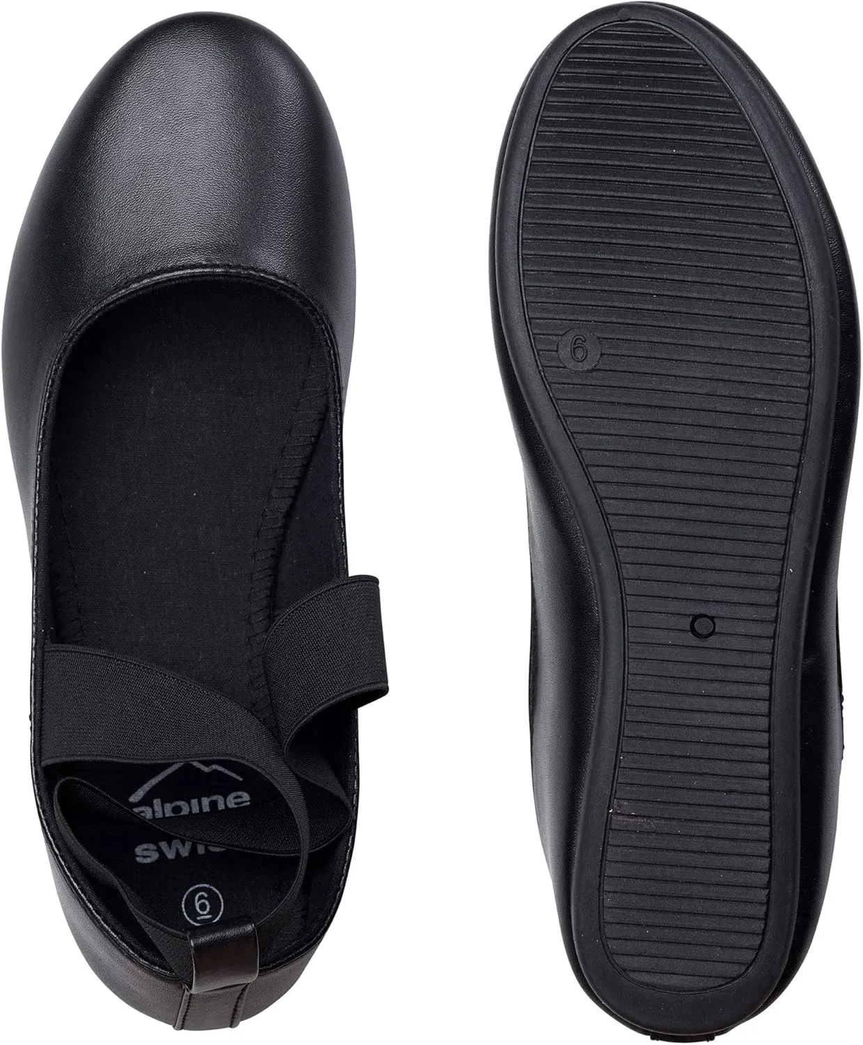 Alpine Swiss Peony Ballet Flats Shoes for Women | Elastic Ankle Strap Flats | Round Closed-Toe | Slip On Loafers | Padded for Comfort | Runs Small