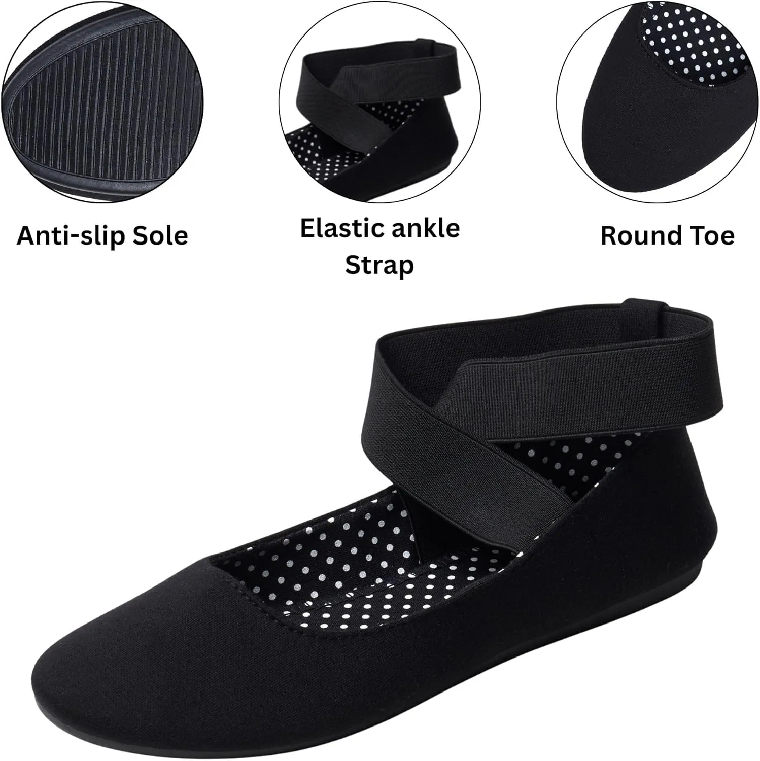Alpine Swiss Peony Ballet Flats Shoes for Women | Elastic Ankle Strap Flats | Round Closed-Toe | Slip On Loafers | Padded for Comfort | Runs Small
