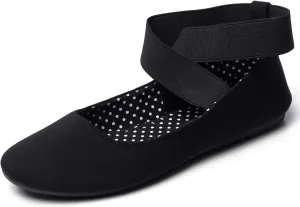 Alpine Swiss Peony Ballet Flats Shoes for Women | Elastic Ankle Strap Flats | Round Closed-Toe | Slip On Loafers | Padded for Comfort | Runs Small