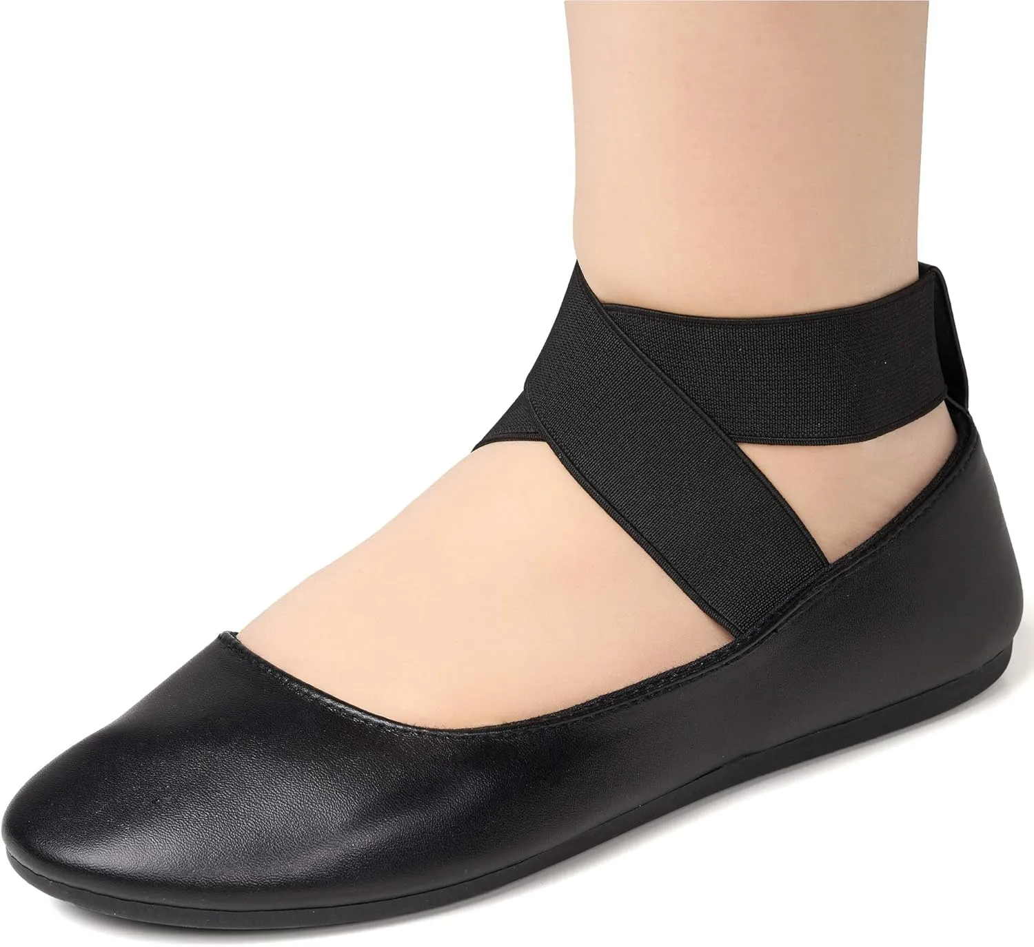 Alpine Swiss Peony Ballet Flats Shoes for Women | Elastic Ankle Strap Flats | Round Closed-Toe | Slip On Loafers | Padded for Comfort | Runs Small