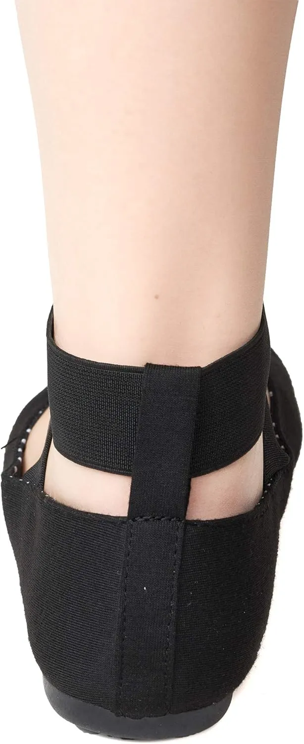 Alpine Swiss Peony Ballet Flats Shoes for Women | Elastic Ankle Strap Flats | Round Closed-Toe | Slip On Loafers | Padded for Comfort | Runs Small