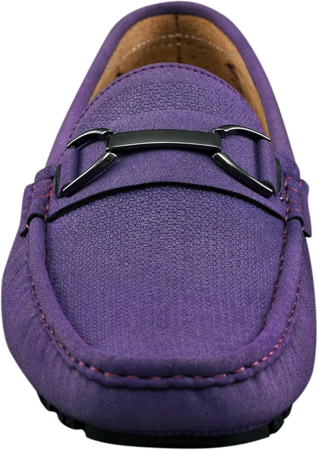 Amali Driving Moccasins, Faux Leather with Enamel Horse-Bit Ornament & Soft Lining, Comfortable & Stylish Mens Dress Loafers for Everyday Wear