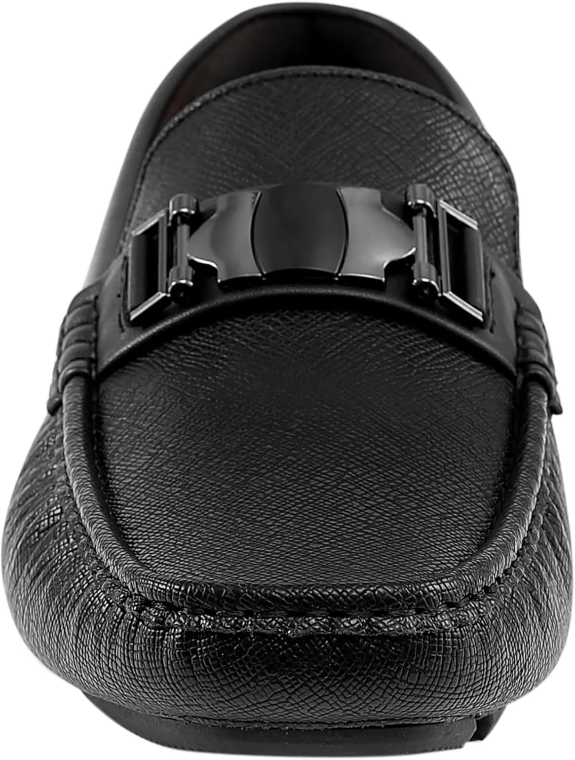 Amali Driving Moccasins, Faux Leather with Enamel Horse-Bit Ornament & Soft Lining, Comfortable & Stylish Mens Dress Loafers for Everyday Wear