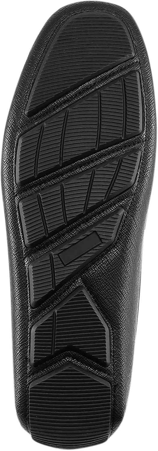 Amali Driving Moccasins, Faux Leather with Enamel Horse-Bit Ornament & Soft Lining, Comfortable & Stylish Mens Dress Loafers for Everyday Wear
