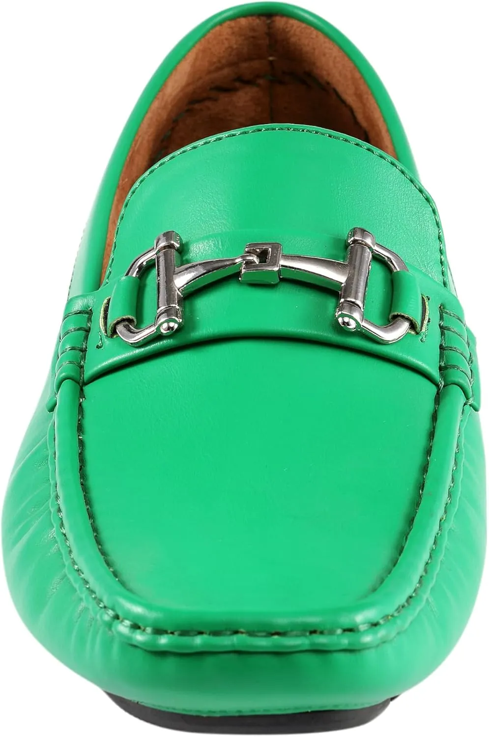 Amali Walken Men's Casual Slip-On Loafers, Driving Moccasin Shoes for Men with Silver Buckle, Available in Plush Microfiber and PU Leather