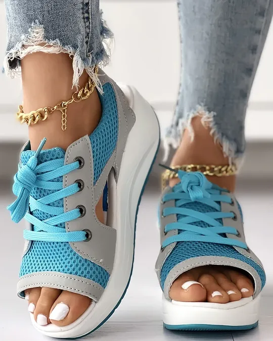 Amanda - Breathable Wedge Sneakers
