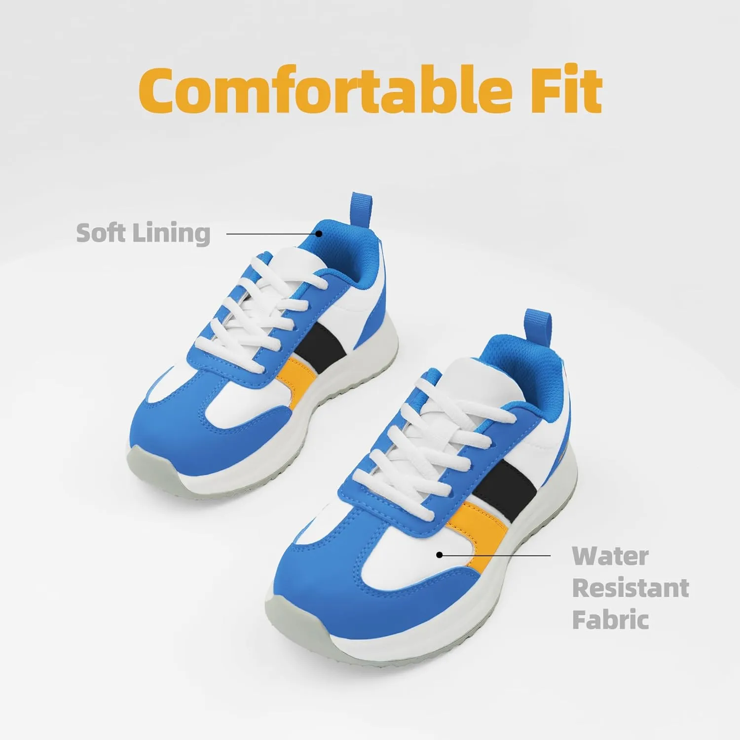 AMZZPIK Boys Girls Running Shoes Kids Lightweight Tennis Sneakers Lace-Up Athletic for Little Kid Everyday Wear