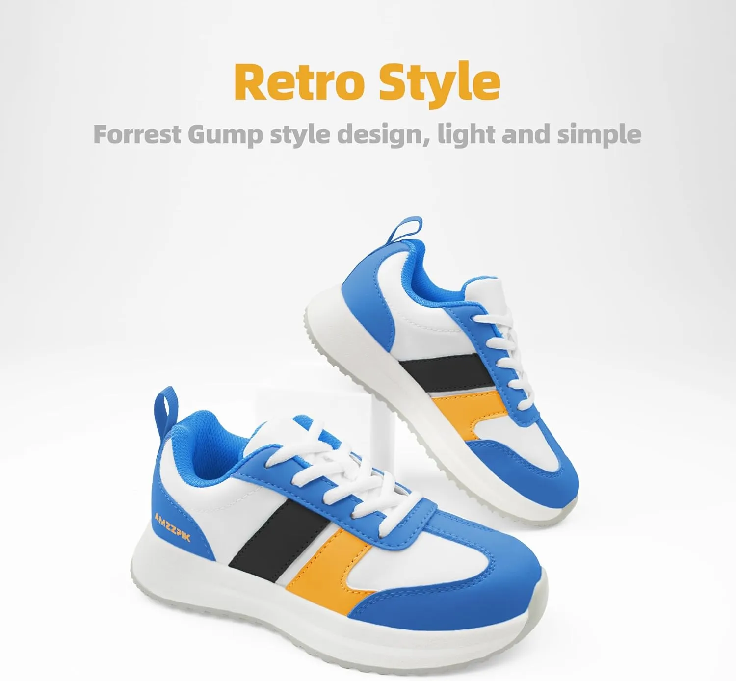 AMZZPIK Boys Girls Running Shoes Kids Lightweight Tennis Sneakers Lace-Up Athletic for Little Kid Everyday Wear