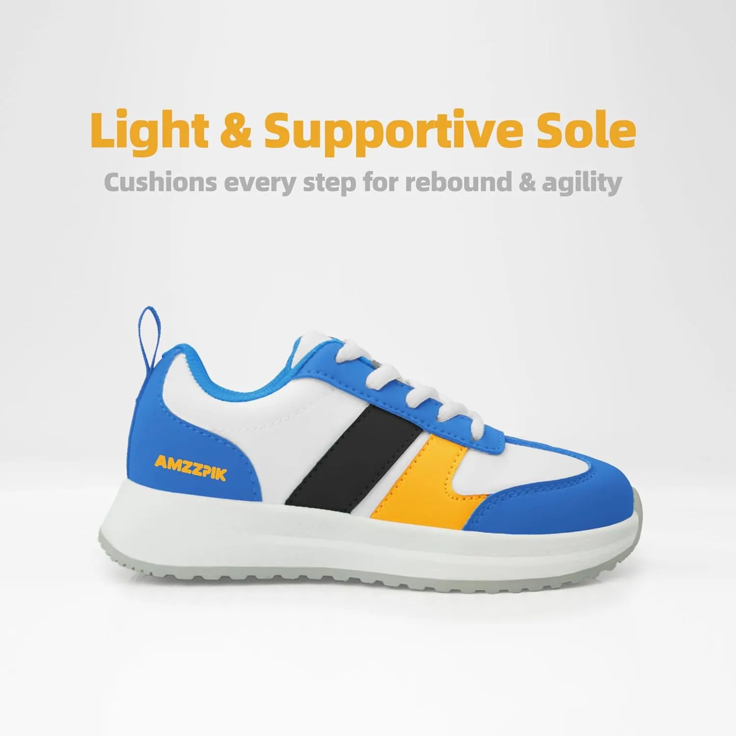 AMZZPIK Boys Girls Running Shoes Kids Lightweight Tennis Sneakers Lace-Up Athletic for Little Kid Everyday Wear