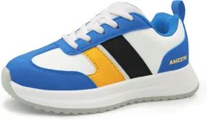 AMZZPIK Boys Girls Running Shoes Kids Lightweight Tennis Sneakers Lace-Up Athletic for Little Kid Everyday Wear