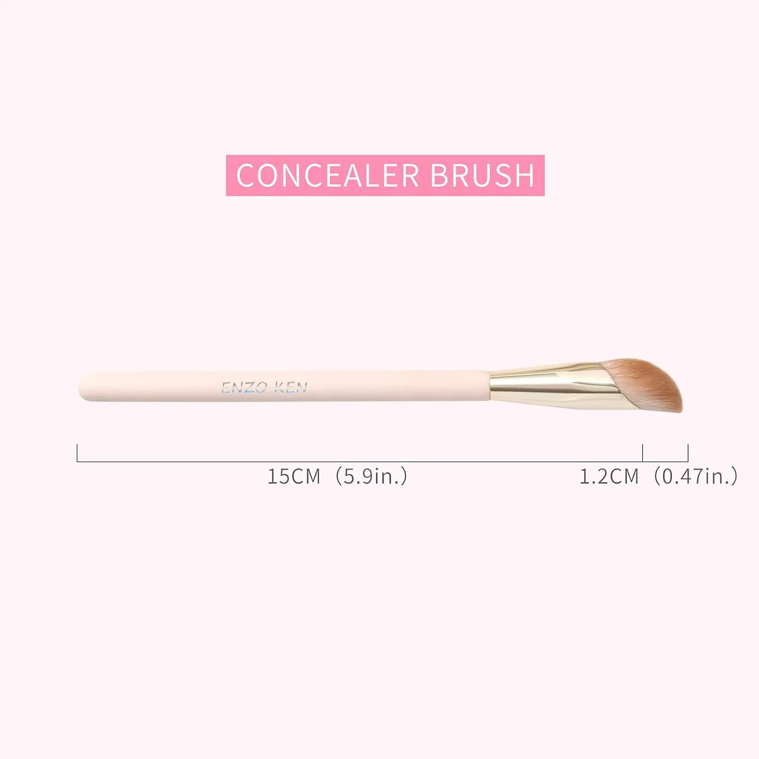 Angled Concealer Brush Under Eye, Concealer Brush, Nose Contour Brush, Small Concealer Brushes, Under Eye Makeup Brushes, Under Eye Brush, Concealer Makeup Brushes. Pink and Gold 11M