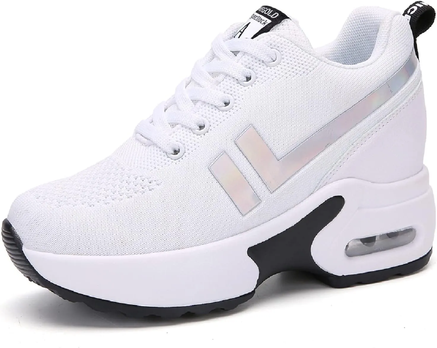 AONEGOLD Women's Wedge Sneakers Inner Heightening Walking Shoes Fashion Breathable Lightweight Air Cushion Casual Sneakers