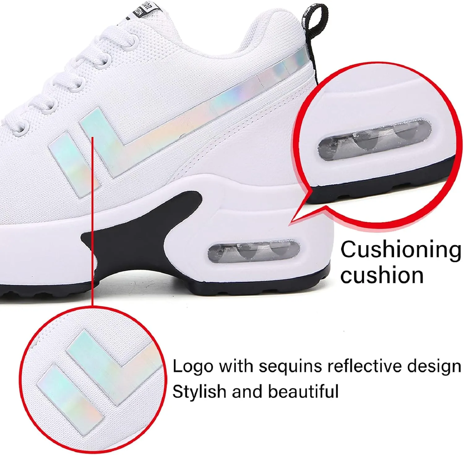 AONEGOLD Women's Wedge Sneakers Inner Heightening Walking Shoes Fashion Breathable Lightweight Air Cushion Casual Sneakers