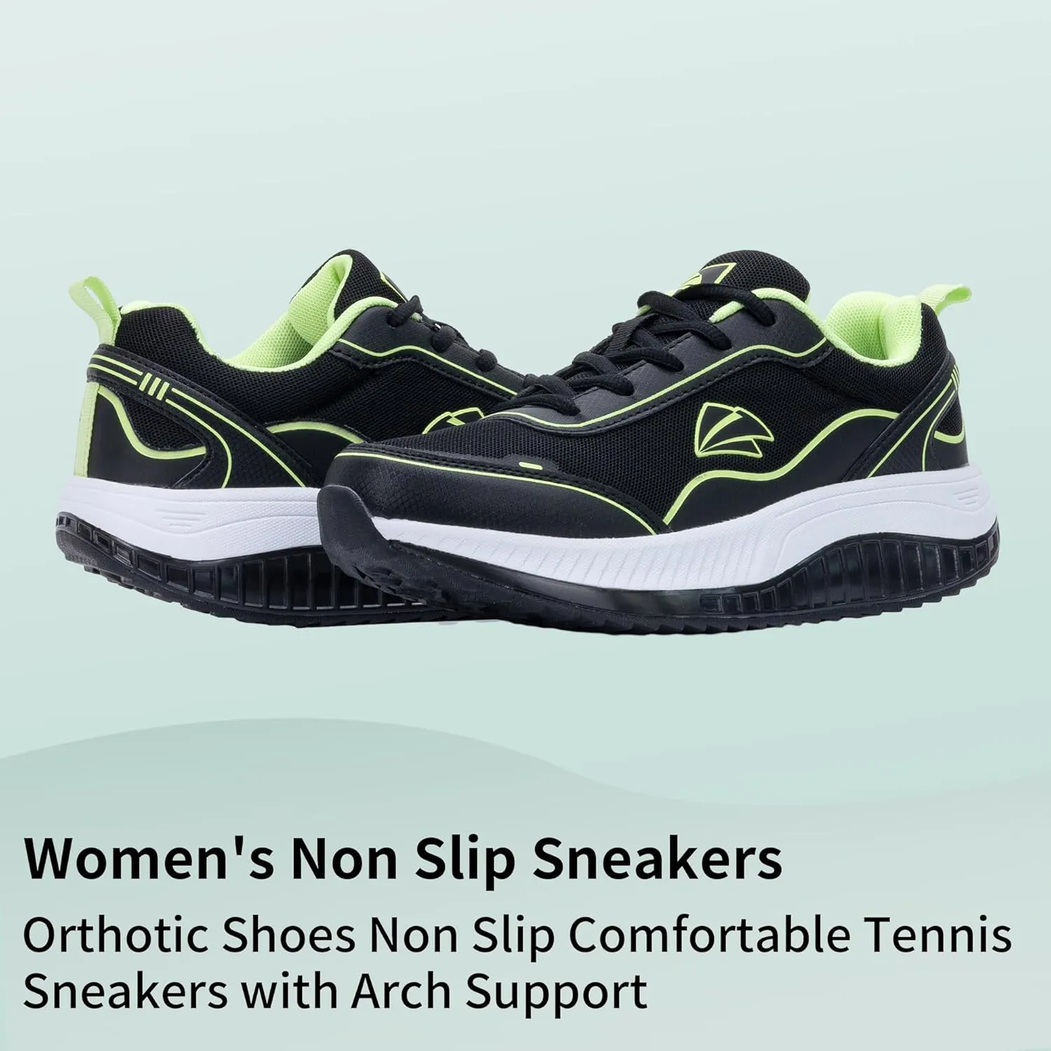 AOV Womens Walking Shoes with Arch Support Plantar Fasciitis Sneakers Gym Tennis for Foot and Heel Pain Relief