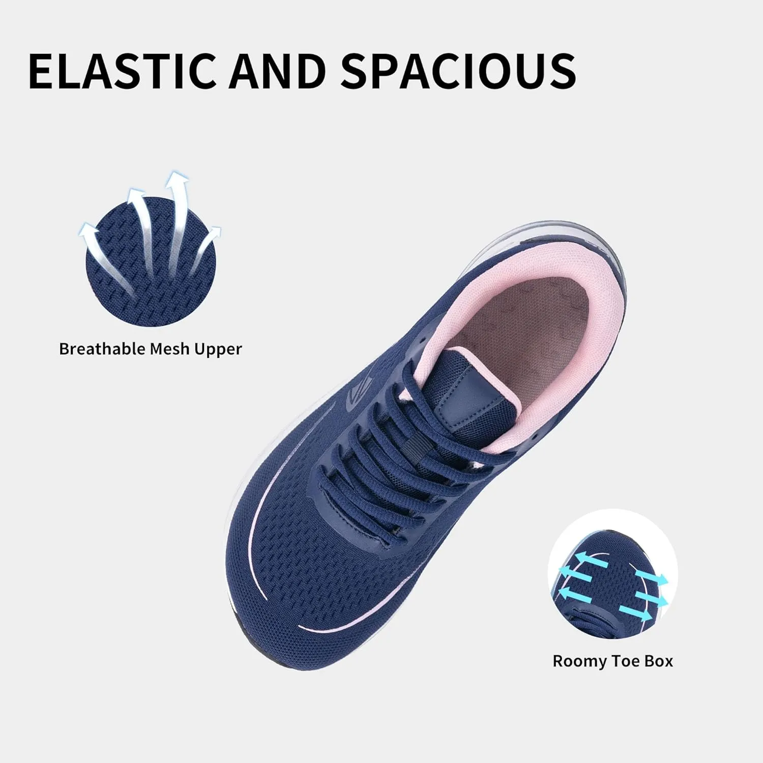 Autper Women's Running Shoes Wide Toe Box Sneakers Women Comfortable Arch Support Walking Tennis Athletic Shoes for Jogging Workout Gym Sports US6-11