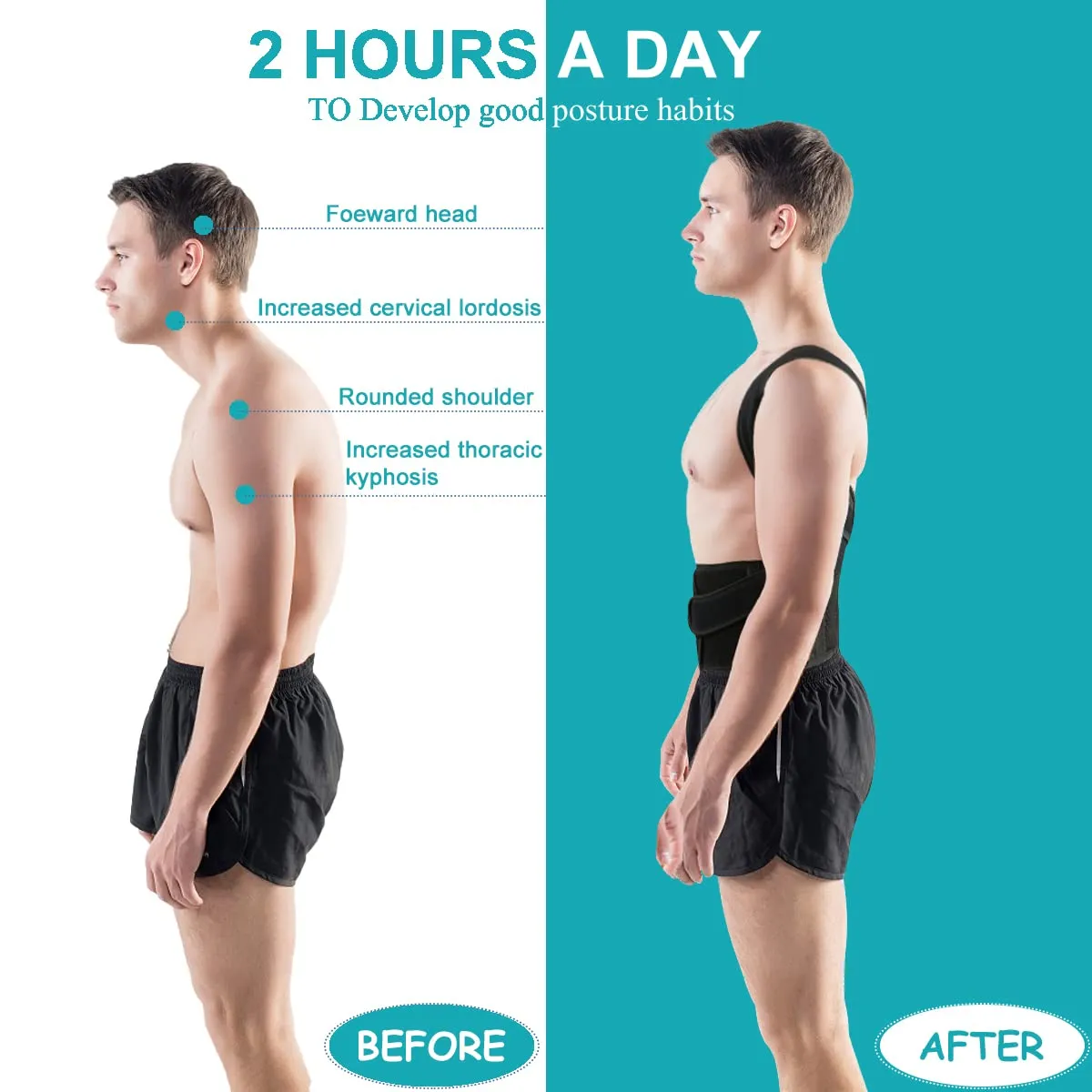 Back Brace Posture Corrector for Women and Men, Relief for Waist, Back and Shoulder Pain, Adjustable and Breathable, Improve Posture XL(37"-42")
