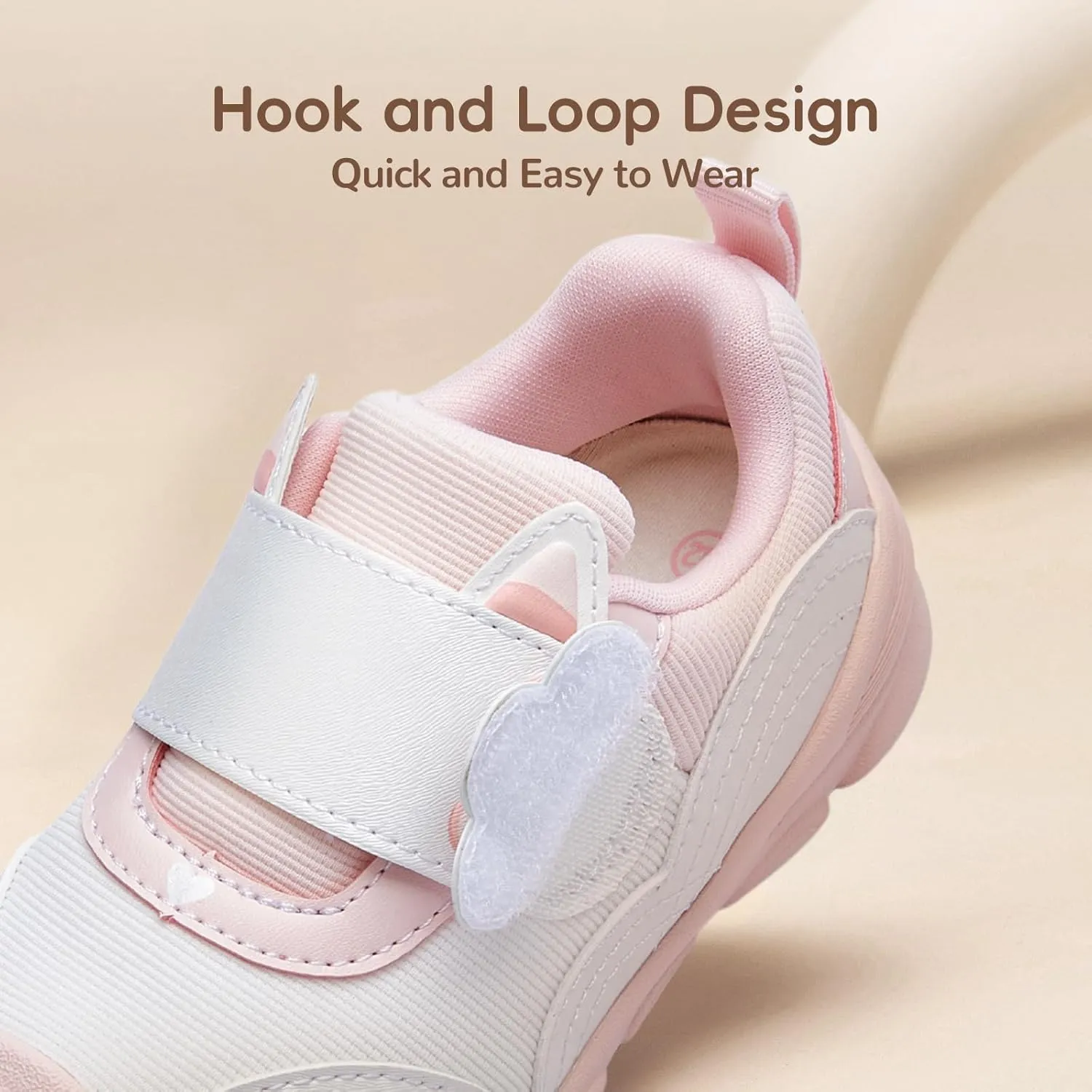 Balabala Toddler Casual Sneakers Unisex Kids Walking Shoes with Hook and Loop, Breathable Cozy and Lightweight