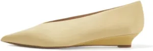 Beauty Cry Womens Pointed Toe Low Heeled Shoes Slip On Satin Wedge Flats Elegent On Dressy Party Date Daily