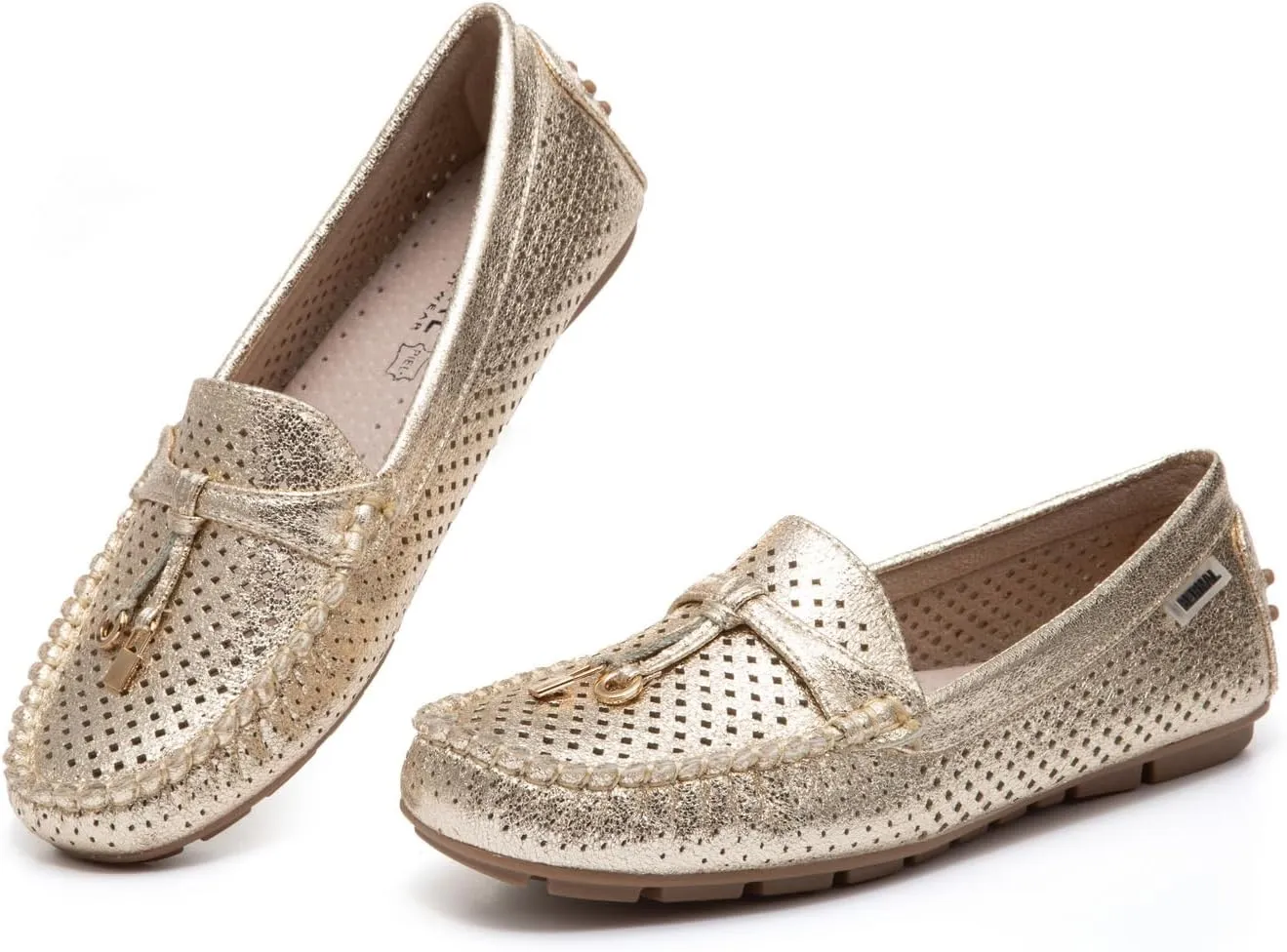 Bernal Loafers for Women with Buckle Comfortable Lightweight Penny Loafers Business Casual Loafers Slip On Flat Work Shoes Non Slip Walking Shoes