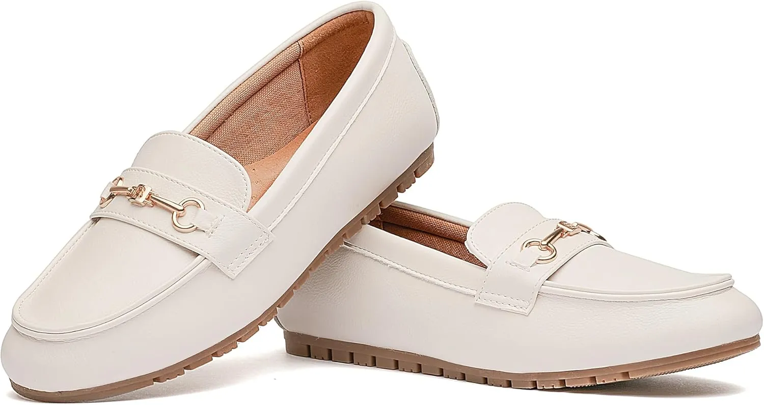 BGSTGUDS Women's Wide Loafers Shoes Cute Dressy Shoes Ladies Comfort Flats Slip Ons Work Shoes