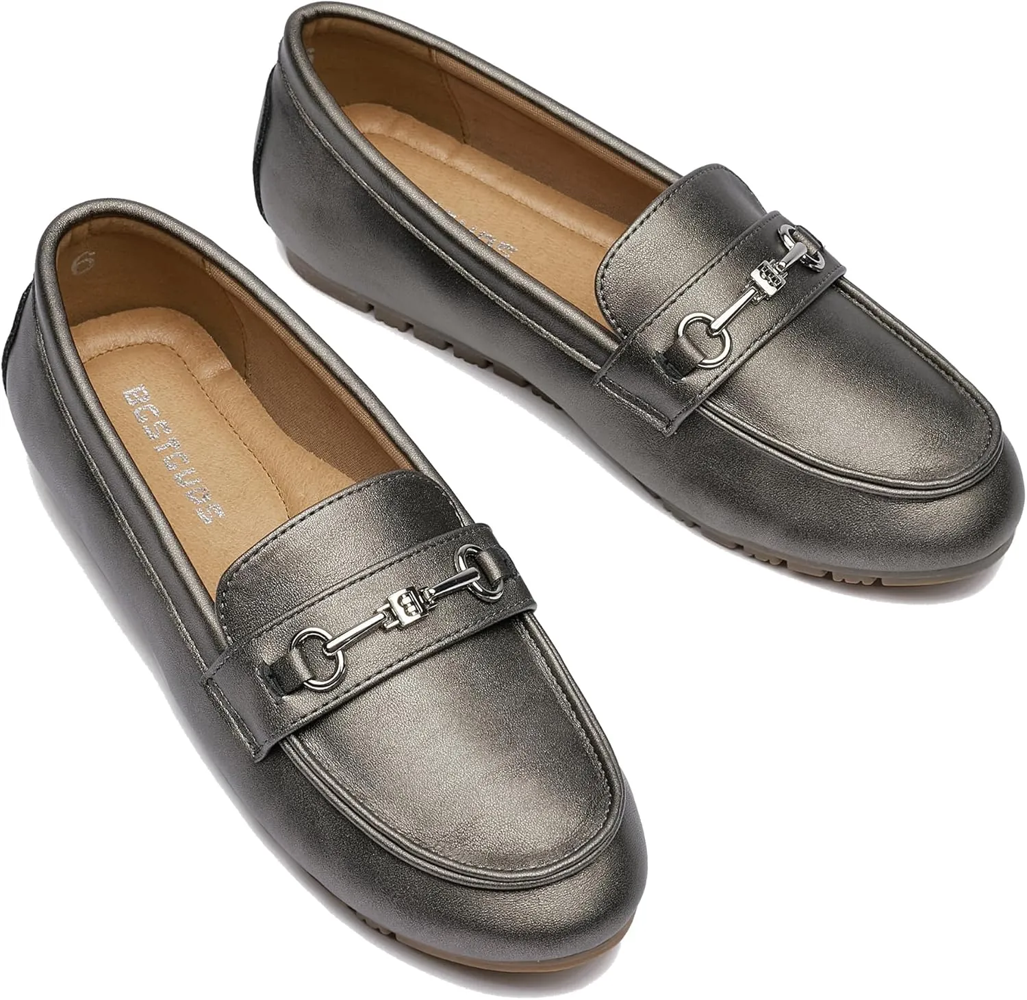 BGSTGUDS Women's Wide Loafers Shoes Cute Dressy Shoes Ladies Comfort Flats Slip Ons Work Shoes