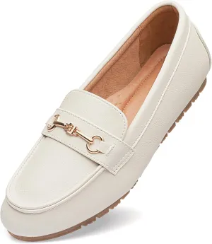 BGSTGUDS Women's Wide Loafers Shoes Cute Dressy Shoes Ladies Comfort Flats Slip Ons Work Shoes