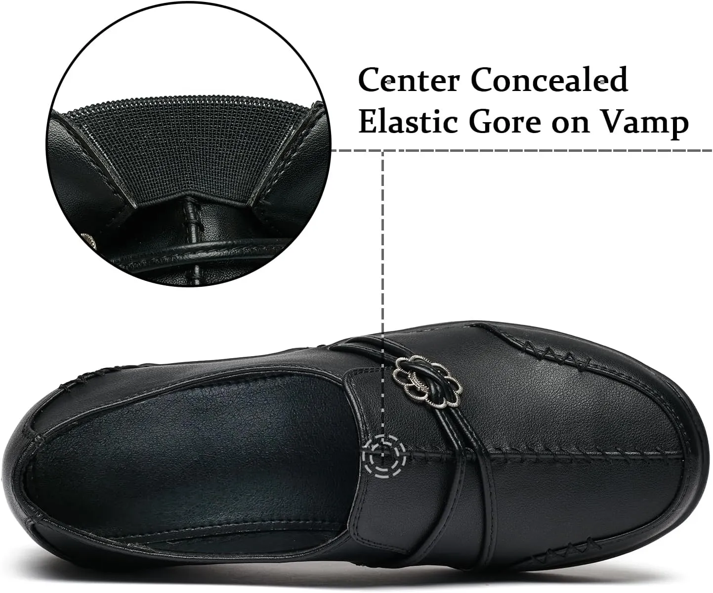BGSTGUDS Women's Wide Loafers Shoes Wide Toe Box Dress Shoes Trendy Slip on Casual Penny Loafers