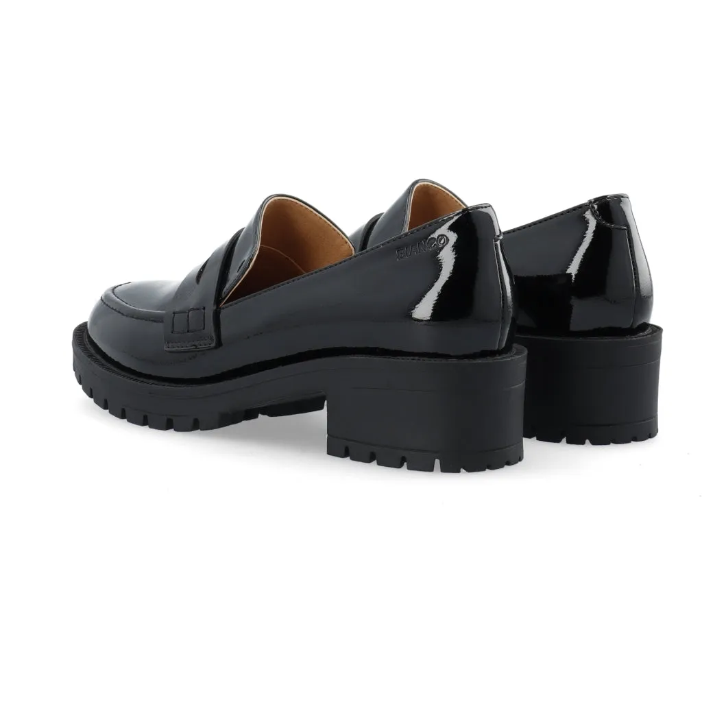 Biapearl Simple Penny Loafer Patent Aquarius - Black
