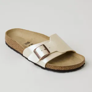 Birkenstock Cream One Strap Slider Sandals