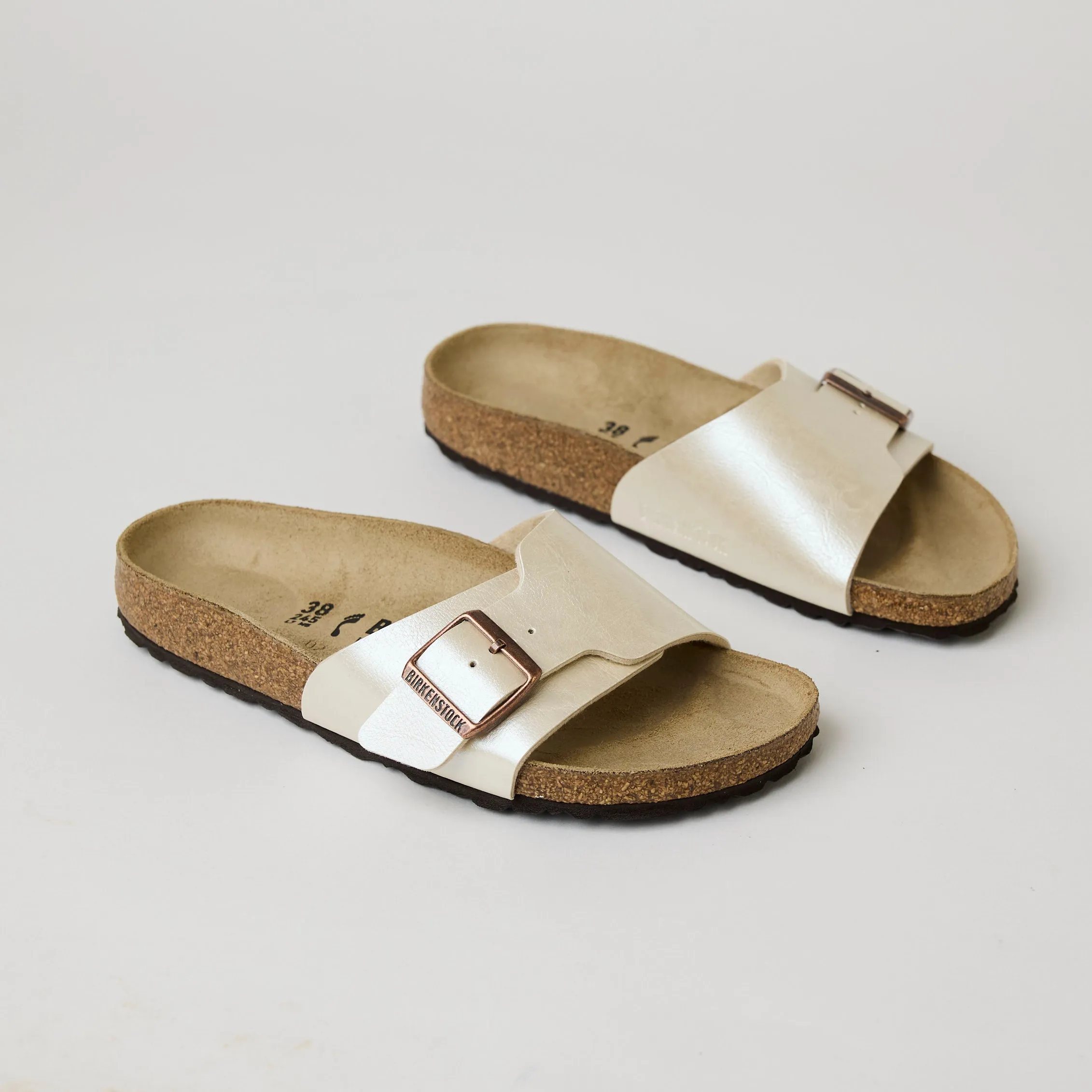Birkenstock Cream One Strap Slider Sandals