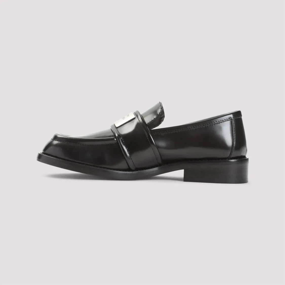 Black Brushed Leather Loafers