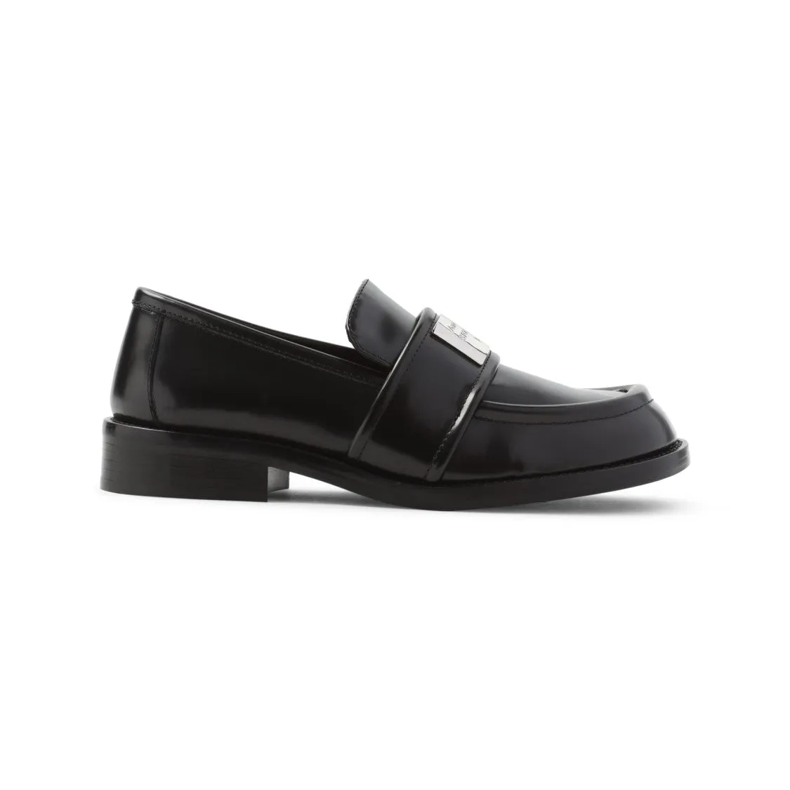 Black Brushed Leather Loafers