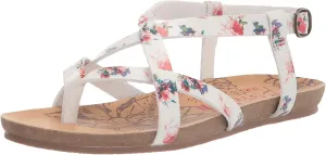 Blowfish Malibu Girls Ankle Strap Sandal Flat, White Starbella, 2 Little Kid