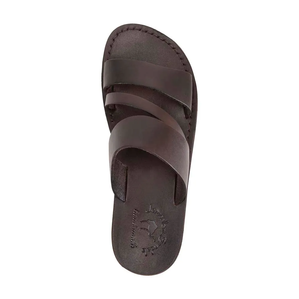 Boaz - Leather Wide Strap Sandal | Brown