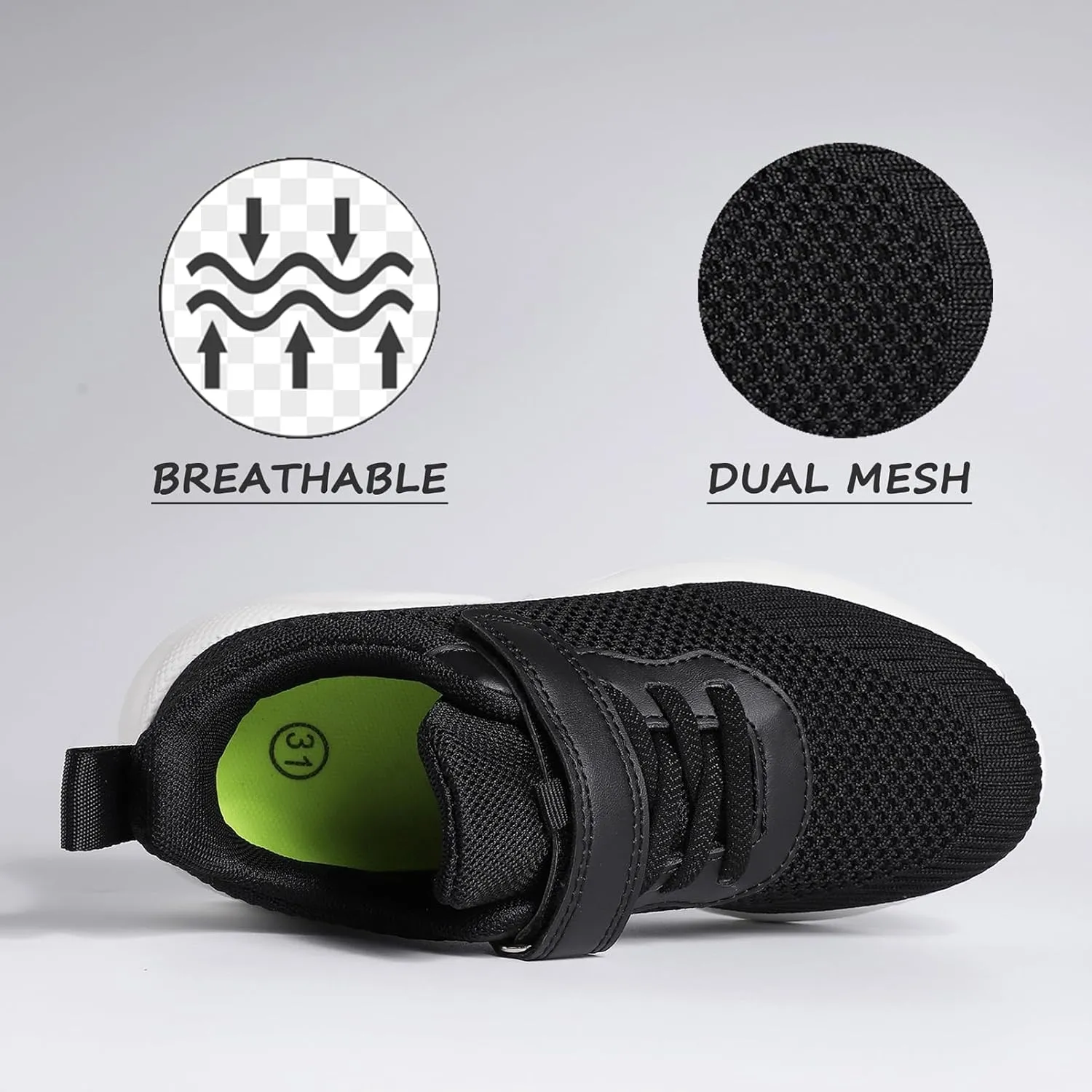 Boys Girls Tennis Shoes Kids Lightweight Breathable Sneakers Running Athletic Shoes Mesh Trainers Casual Walking Sport Footwear for Toddler/Little Kid/Big Kid