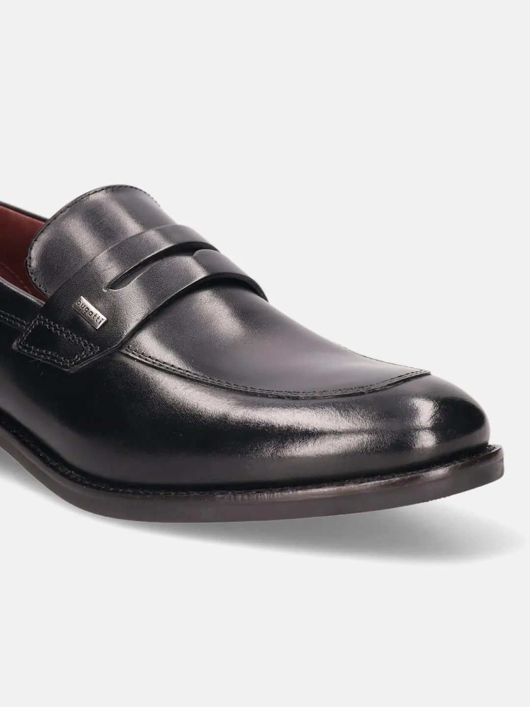 bugatti Black Premium Leather Loafers