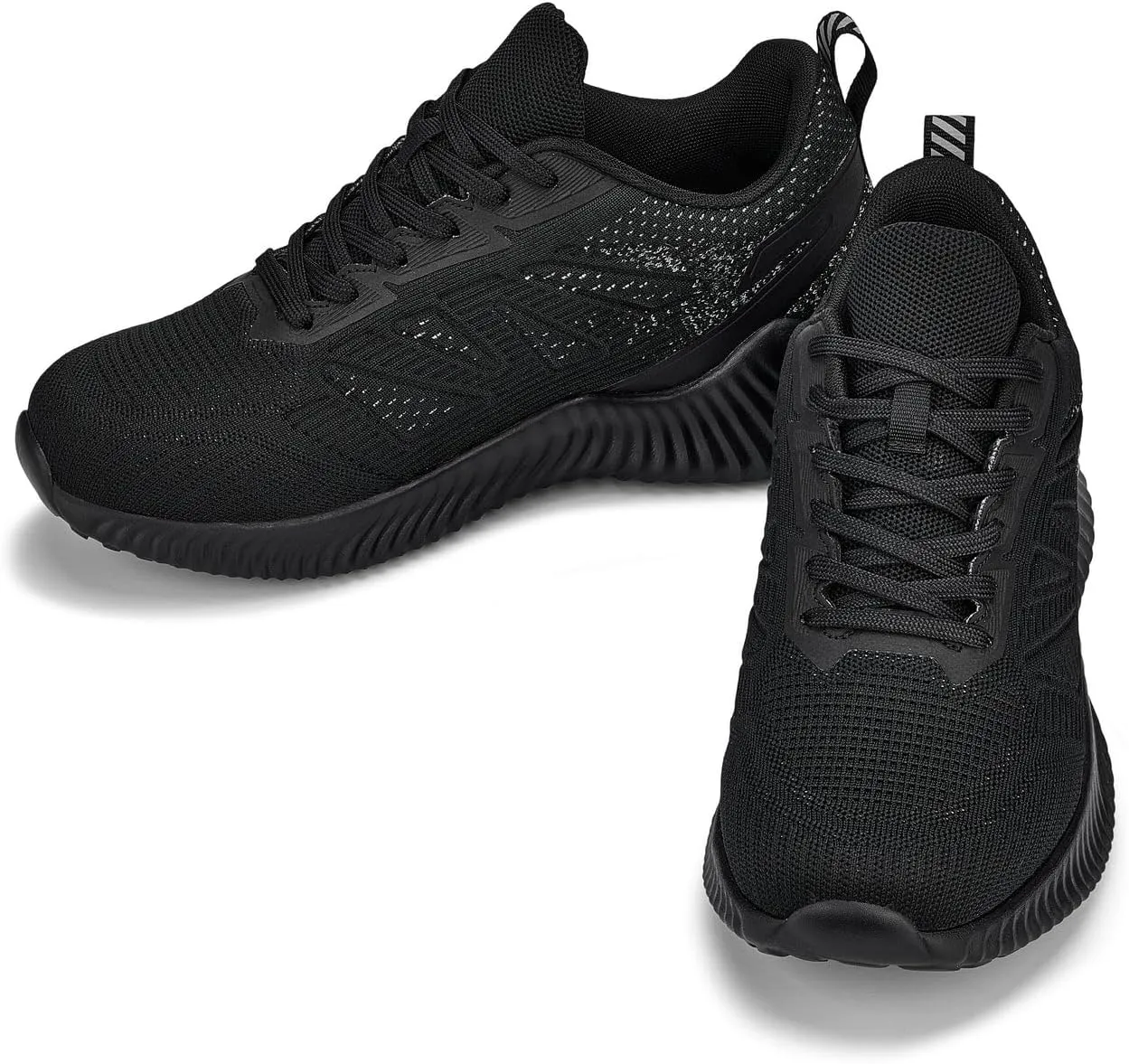 CALTO Men's Invisible Height Increasing Elevator Shoes - Noir/Cement Ultra Lightweight Sporty Sneakers - 2.4 Inches Taller - Q220 - Size 8 D(M) US