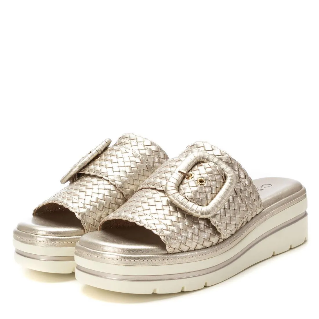 CARMELA - 162251 LOW WEDGE MULE - GOLD