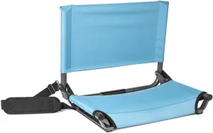 Cascade Mountain Tech Lightweight Folding Portable Stadium Seats with Shoulder Strap - Light Blue, Regular - 17"