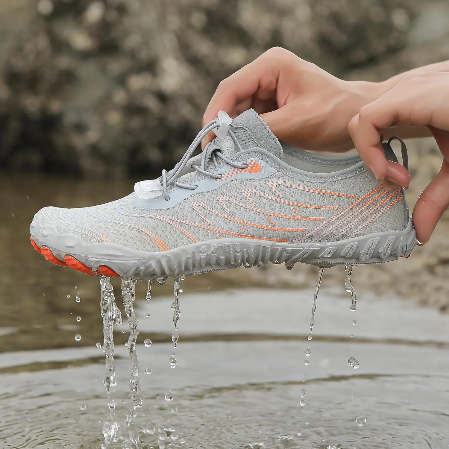 Casual Barefoot Shoes Women Quick Dry Beach Shoes for Walking, Running, Hiking, Yoga Exercise Grounded Footwear Wide Toe Box Low Top Sneakers Breathable Water Socks Lightweight Footwear Summer Shoe